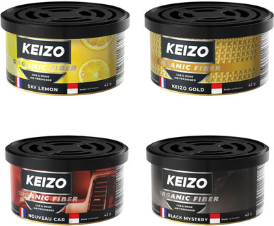 Keizo Sky Lemon, Kiezo Gold, Nouveau Car, Black Mystery Car Freshener Blocks KZ/SL/KG/NC/BM/P4(4 x 25 g)