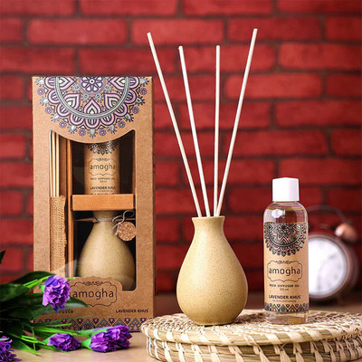 IRIS Amogha Lavender Khus Reed Diffuser Set Amogha Lavender Khus Reed Diffuser(100 ml)