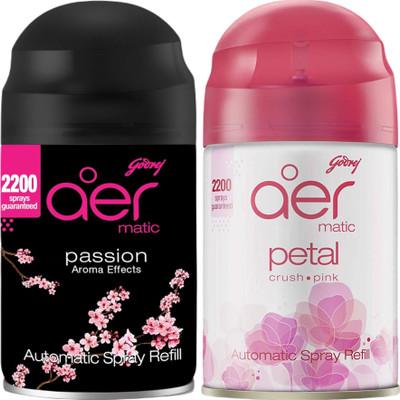 Godrej Aer PETAL, PASSION Refill Aer Matic Refill GJ,PSS,RS(2 x 225 ml)