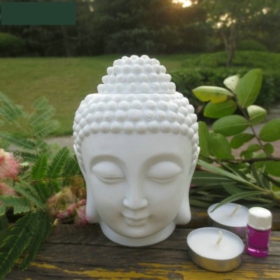 PeepalComm [Combo]H Premium Ceremic Buddha Aroma Oil Diffuser With 10 Pcs T-Light Candles,1 Aroma Oil, Diffuser Set(1 Units)