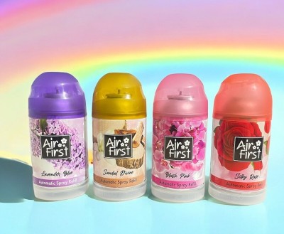 Air first ROSE, PINK BLUSH, LAVENDER, SANDAL COMBO PACK OF 4 PCS Automatic Spray(4 x 225 ml)