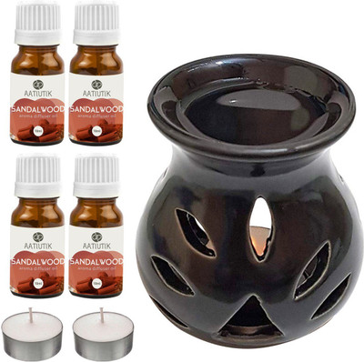 Aatiutik Sandalwood Diffuser Set AT-2TL_BLACKTDIF_4SW(7 x 5.71 ml)