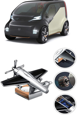 YUNEIK Car Solar Air Freshner Automatic Rotating Diffuser YK_SILVER-SINGLE-FAN-163(100 g)