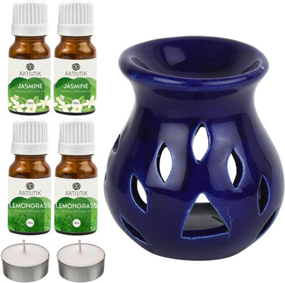 Aatiutik Jasmine Diffuser Set AT-2TL_BLUETDIF_4JAS(7 x 5.71 ml)