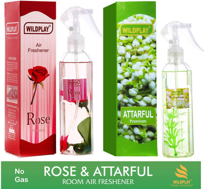 Wildplay Rose & Attarful Air Freshener Spray Rose & Attarful 250ml Each(2 x 250 ml)