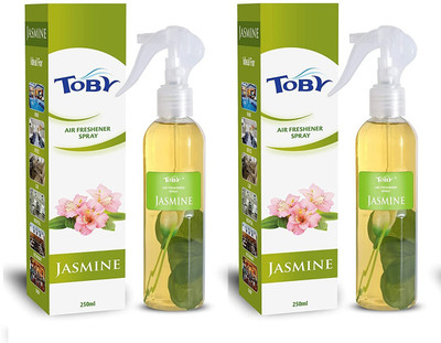TOBY 2 JASMINE AIR FRESHENER, 250 ml each ,pack of 2. Spray 2 JASMINE AIR FRESHENER, 250 ml each ,pack of 2.(2 x 250 ml)