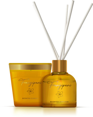 Pan Aromas Frangipani Diffuser Set Oriental Frangipani (Special Combo) Reed Diffuser (100ml) & Scented Candle (120g)(2 Units)
