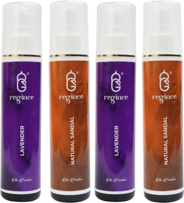 REGINCE Natural Air freshener Lavender and sandal combo pack for Car, Office & Home Spray Room air freshener spray 400ml lavender sandal_19(4 x 100 ml)