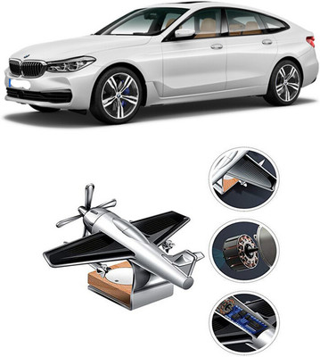 YUNEIK Car Solar Air Freshner Automatic Rotating Diffuser YK_SILVER-SINGLE-FAN-50(100 g)