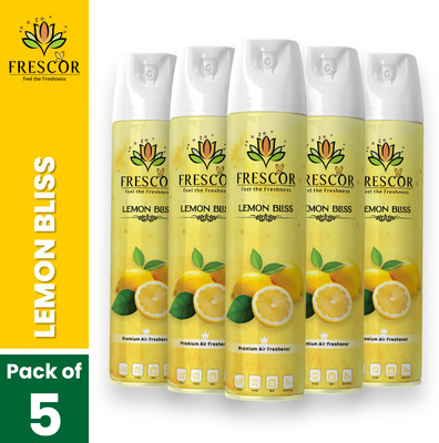 Frescor Air Freshener Room Spray Lemon Bliss Flavor (Pack of 5) Spray Air Freshener Room Spray(5 x 220 ml)