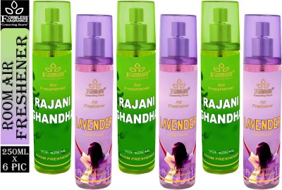 Formless Rajani Gandha &, Lavender 3Pcs Each Room Air fresheners Spray(6 x 250 ml)