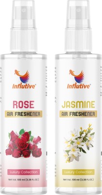 Influtive Air Freshener Original Rose & Jasmine Air Freshener For Home,Car & Office Spray(2 x 100 ml)