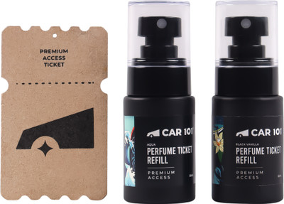 CAR101 Aqua, Vanilla Car Freshener Refill Aqua Premium Car Perfume With Wooden Dangler | 300+ Sprays(2 x 35 ml) CAR101 Aqua, Vanilla Car Freshener Refill Aqua Premium Car Perfume With Wooden Dangler | 300+ Sprays(2 x 35 ml)