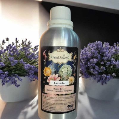 GLOBAL AROMA Lavender Fragrance Ready-to-Use Diffuser / Vaporizer Oil Aroma Oil, Refill Lavender Fragrance Ready-to-Use Diffuser / Vaporizer Oil 1Ltr.(1000 ml)