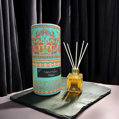 GLOBAL AROMA Reed Diffuser Set Magic Fragrance Diffuser Set CUBE-MAGIC-100ML W-FIBER(100 ml)