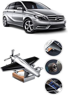 YUNEIK Car Solar Air Freshner Automatic Rotating Diffuser YK_SILVER-SINGLE-FAN-365(100 g)