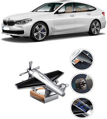 YUNEIK Car Solar Air Freshner Automatic Rotating Diffuser YK_SILVER-SINGLE-FAN-51(100 g)