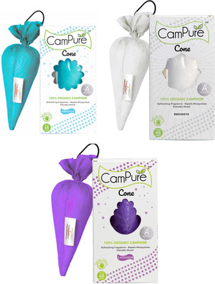 CamPure Camphor Original & Lavender & Bhimseni Air Freshener Potpourri Cone Combo - Pack of 3 Potpourri (3 x 1 Units)(3 x 1 Units)