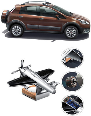 YUNEIK Car Solar Air Freshner Automatic Rotating Diffuser YK_SILVER-SINGLE-FAN-105(100 g)