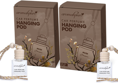 Aromahpure Musk Car Freshener Diffuser Car Perfume Hanging Pod Musk Fragrance Natural Essential Fragrance Oils Air(2 x 10 ml)