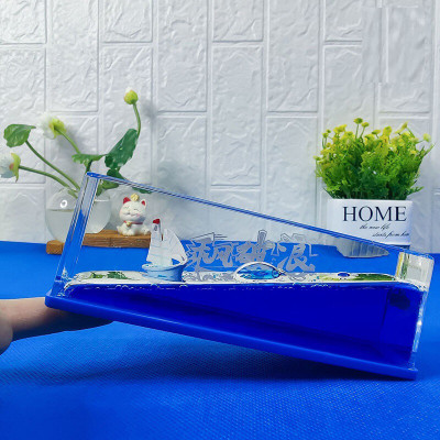 Budwill ™White Ship Liquid Cruise Ship Show Decor Office Piece Home Ship Fluid Drift Bottle, Unsinkable Boat Decor, Wavy Boat in a Box Air Purifier(Pack of 1)