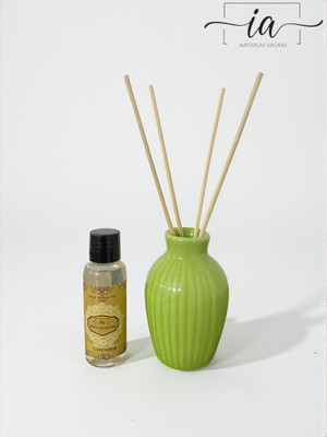 IMPERIUM AROMA Reed Diffuser Set | Ceramic Pot, 50ml Lavender Diffuser Oil, Rattan Reeds Based Diffuser , Floral Relaxing Scent for Office | Bedroom & Living Room(3 x 0.33 Units)