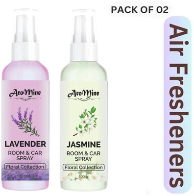 AroMine Lavender & Jasmine Fragrance Car Freshener Spray Lavender & Jasmine Room & Bathroom Fragrance Spray -Combo Offer(2 x 100 ml)