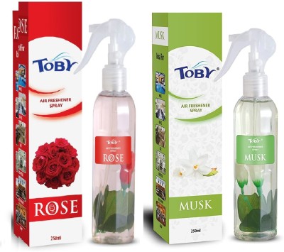 TOBY ROSE , MUSK AIR FRESHENER ,250 ml each ,pack of 2. Spray(2 x 250 ml)