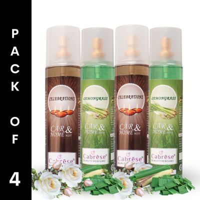 CABRESE LEMONGRASS, CELEBRATION Spray PREMIUM ROOM FRESHENERS(4 x 250 ml)