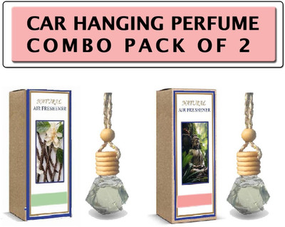 WINKCART Baddha Delight & Vanilla Fragrance Car Hanging Perfume Combo Diffuser, Aroma Oil Baddha Delight & Vanilla Car Air Freshener – Natural Essential Oil Hanging Diffuser Combo (Pack of 2) | Long-Lasting & Refreshing Aroma(2 x 10 ml)
