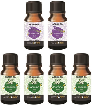 PeepalComm High Scented Aroma Oil Lavender Jasmine Set Of 6 For Freshener 4-2 Combo Aroma Oil, Refill, Diffuser Home Gift Scented Aroma Oil for Diffuser, Burner Kapoordani Set of 6 - Fragrance Scent - Jasmine & Lavender- Best for Home Office, Cool Mist Large Rooms, Bedroom, (Each 10ml) S16(60 ml) PeepalComm High Scented Aroma Oil Lavender Jasmine Set Of 6 For Freshener 4-2 Combo Aroma Oil, Refill, Diffuser Home Gift Scented Aroma Oil for Diffuser, Burner Kapoordani Set of 6 - Fragrance Scent - Jasmine & Lavender- Best for Home Office, Cool Mist Large Rooms, Bedroom, (Each 10ml) S16(60 ml)