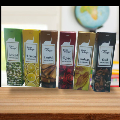 Jinge Punge Attarful Lemon Sandal Rose Ardaas Oud, Lemon, sandal, Rose, attarfull, OUd, Ardaas Car Freshener Spray Attarful Lemon Sandal Rose Ardaas Oud(6 x 250 ml)