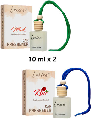 LUXIRE MUSK Car Freshener Diffuser MUSK & ROSE Car Freshener (Pack of 2)(2 x 10 ml)