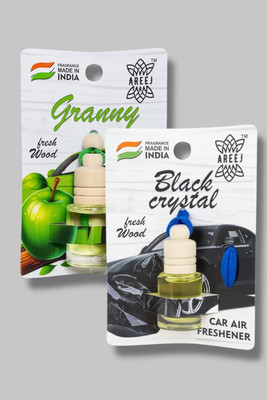 areej Granny, Black crystal Car Freshener Diffuser Car hanging perfume Car air freshener Mix Combo(2 x 8 ml)