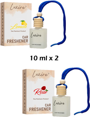 LUXIRE ROSE Car Freshener Diffuser ROSE & LEMON Car Freshener (Pack of 2)(2 x 10 ml)