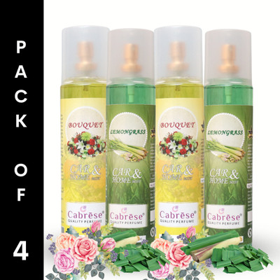 CABRESE LEMONGRASS, BOUQUET Spray PREMIUM ROOM FRESHENERS(4 x 250 ml)