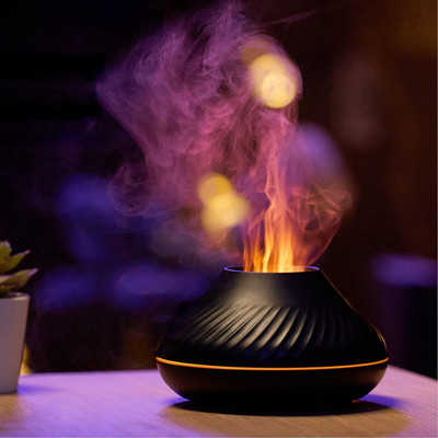 FLOJOY 3D Fire Flame Effect Color Changing Essential Oil fire Humidifier Diffuser, Aroma Oil 3D Fire Flame Effect Essential Oil fire Diffuser(130 ml)