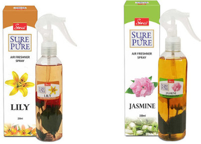 Simco LILLY AND JASMINE SURE PURE Spray SIM CO JASMINE AND LILLY AIR FRESHENER PACK OF2(2 x 250 ml)
