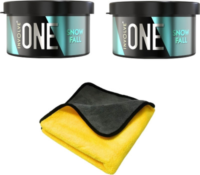 Involve One Combo Offer : Snowfall Car Perfume & Microfiber Cotton Cloth Car Freshener Blocks One Combo Offer : Snowfall Car Perfume(pack of- 2) & Microfiber Cotton Cloth(3 x 1 Units)
