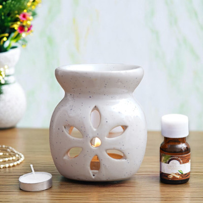 The Transit Story Lavender, Sandalwood, Five Flower, Jasmine Diffuser Set, Aroma Oil Ceramic Aroma Oil Burner Pot Shape Aroma Burner Natural Air Fragrance For Office & Home(3 x 1 Units)