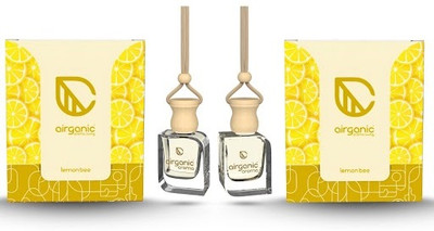 Airganic Aroma Swing Combo Offer : Lemon Bee pack of 2 Car Freshener Diffuser Package Contains: 2 Unit of Swing – Lemon Bee - 10 ml |Aroma with Essential Oils in Glass Bottle with Wooden Diffuser Lid | Luxury Car Freshener | Air Perfume for Car Dashboard/interior/Accessories(2 x 10 ml)