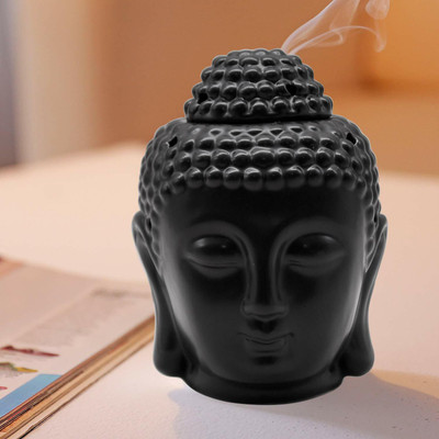 PeepalComm Home decor Oil Burner Diffuser With 1 Scented Oil 10 Ml For All Fragrance Aroma Oil, Diffuser Set Black buddha Head Diffuser With 1 Aroma Fragrance Oil 10 Ml And 2 pc t-light Candle(1 Units) PeepalComm Home decor Oil Burner Diffuser With 1 Scented Oil 10 Ml For All Fragrance Aroma Oil, Diffuser Set Black buddha Head Diffuser With 1 Aroma Fragrance Oil 10 Ml And 2 pc t-light Candle(1 Units)