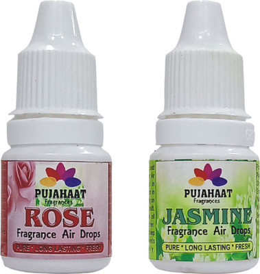 Pujahaat Rose, Jasmin Aroma Oil, Fridge Freshener, Potpourri, Refill Rose Jasmin air drops(2 x 5 ml)