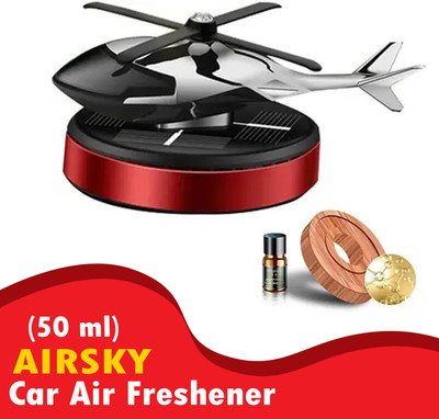 AIRSKY Aqua Fragrance Car Freshener Diffuser Red Car Aroma Diffuser Air Freshener Perfume Solar Power Car Dashboard Helicopter Decoration With Perfume Car Freshener(5 ml)