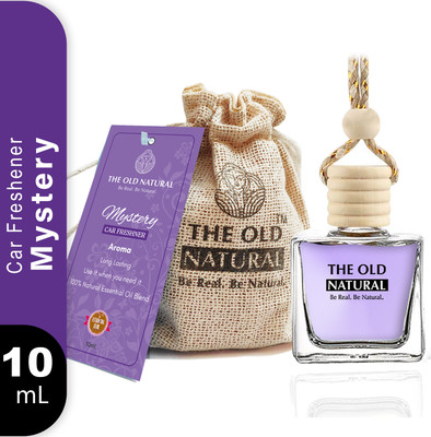 The Old Natural Mystery Car Freshener Diffuser Car Perfumes with Essential Oils Fragrance in Glass bottle with Wooden Diffuser Lid | 10ml (Mystery - Pack of 1, 10ml)(10 ml)