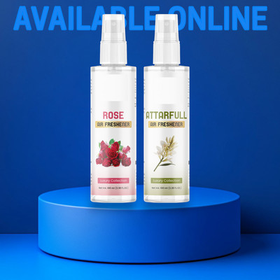 Influtive Air Freshner Rose & Attarfull for Home, Car, Hotel Rooms & Office Spray Car Freshener Spray Air Freshener Luxury Collection in Combo Set Original Rose+Attarfull For Home, Car, Hotel Rooms & Office Spray (100ml+100ml)-32(2 x 100 ml)