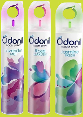 Odonil Rose, Jasmine, Lavender Car Freshener Spray 9048(3 x 150 ml)