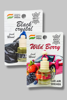 areej Wild berry, Black crystal Car Freshener Diffuser Car hanging perfume Car air freshener Mix Combo(2 x 8 ml)