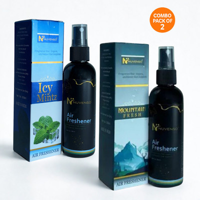 NUVENSO Floral Spray Icy Mintz + Mountain Fresh Air Freshener Combo – 100ml x 2(2 x 100 ml)