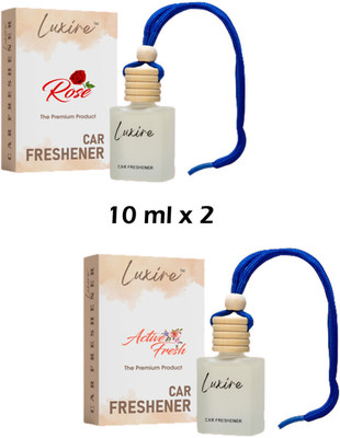 LUXIRE ROSE Car Freshener Diffuser ROSE & ACTIVE-FRESH Car Freshener (Pack of 2)(2 x 10 ml)